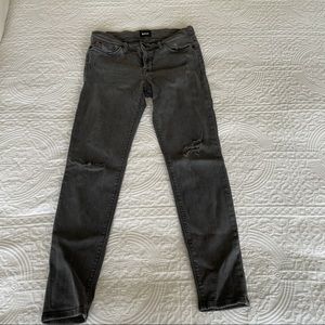 Gray Hudson Distressed Ripped Ankle Mid Rise Jeans